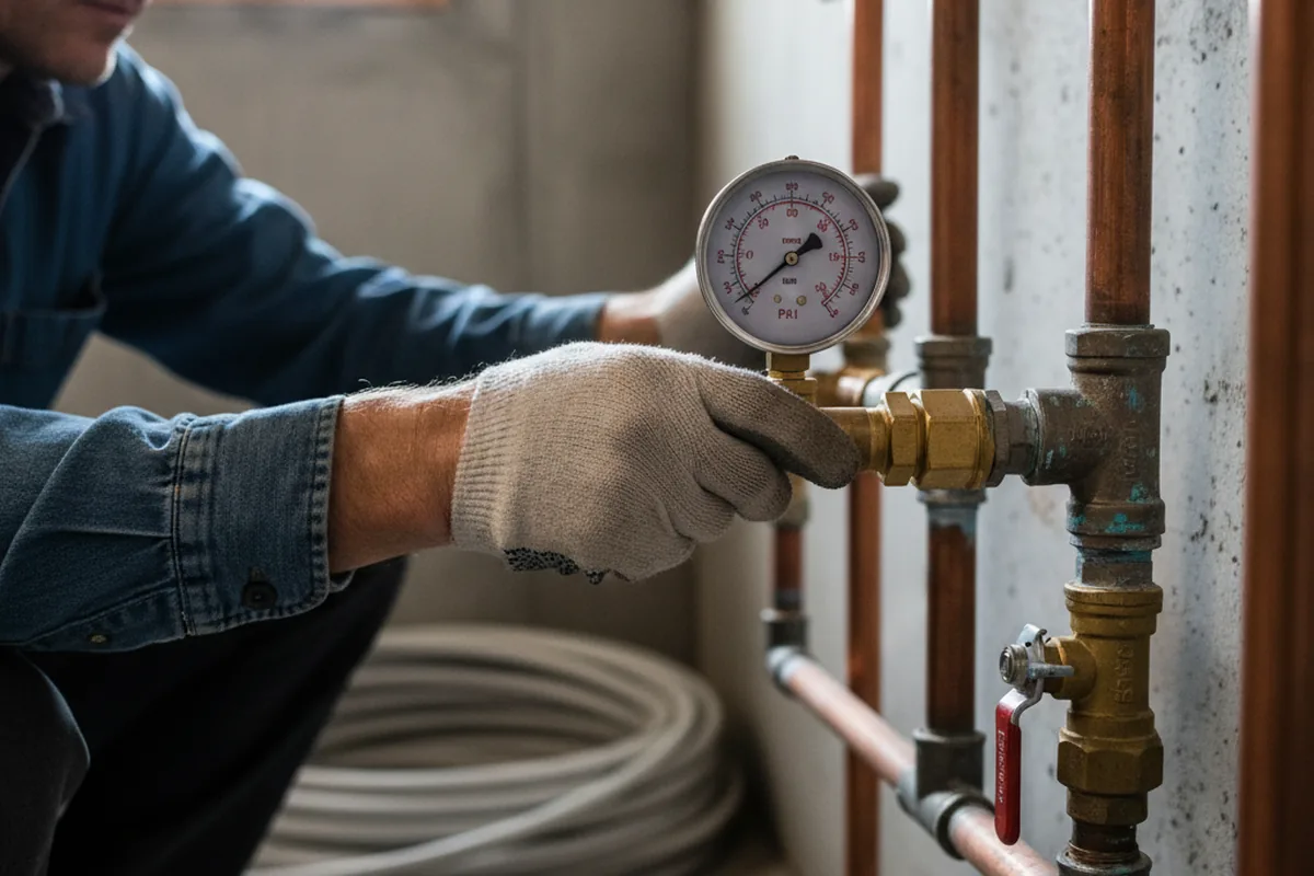 Pressure testing a repaired line during Water Line Repair in Gold Bar